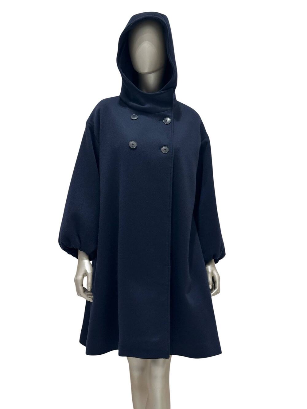 Christian Dior Navy Cashmere Hooded Oversized Coat Sz.38